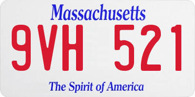 MA license plate 9VH521