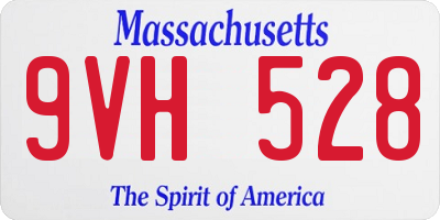 MA license plate 9VH528