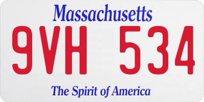 MA license plate 9VH534
