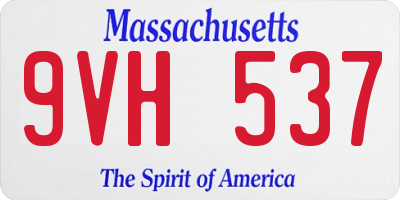 MA license plate 9VH537