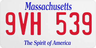 MA license plate 9VH539