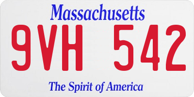 MA license plate 9VH542
