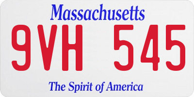 MA license plate 9VH545