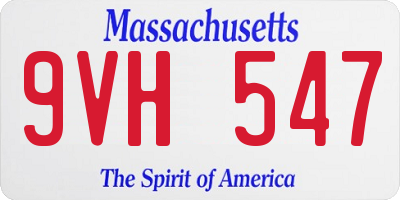 MA license plate 9VH547