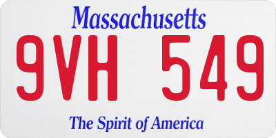 MA license plate 9VH549