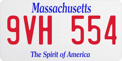 MA license plate 9VH554
