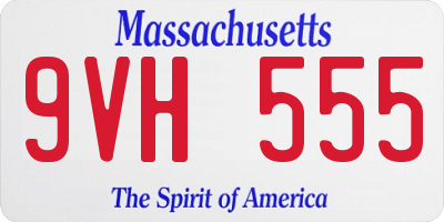MA license plate 9VH555