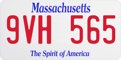 MA license plate 9VH565