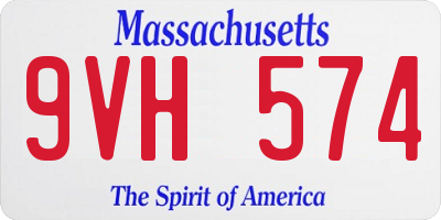 MA license plate 9VH574