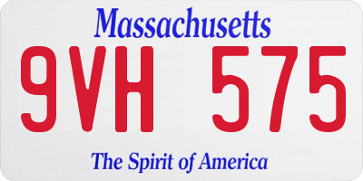 MA license plate 9VH575