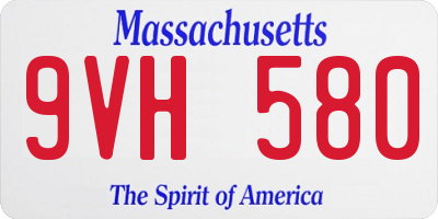 MA license plate 9VH580