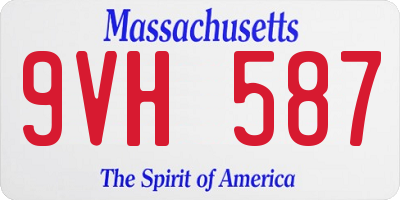 MA license plate 9VH587