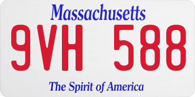 MA license plate 9VH588
