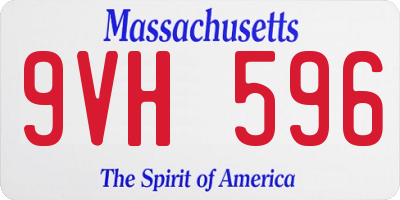 MA license plate 9VH596
