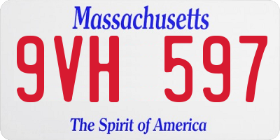 MA license plate 9VH597