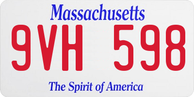 MA license plate 9VH598