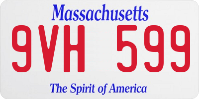 MA license plate 9VH599