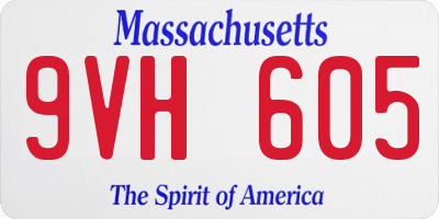 MA license plate 9VH605