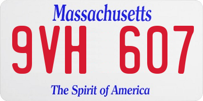 MA license plate 9VH607