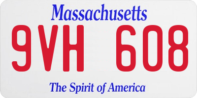 MA license plate 9VH608