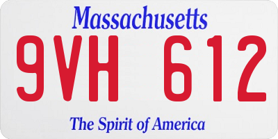 MA license plate 9VH612