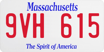 MA license plate 9VH615
