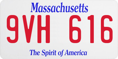 MA license plate 9VH616