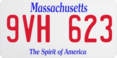 MA license plate 9VH623