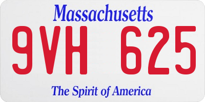 MA license plate 9VH625