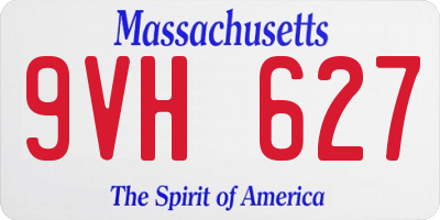 MA license plate 9VH627