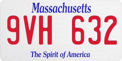 MA license plate 9VH632