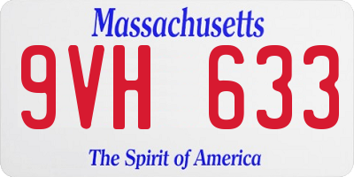MA license plate 9VH633