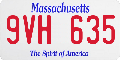 MA license plate 9VH635