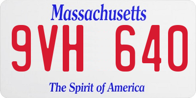MA license plate 9VH640