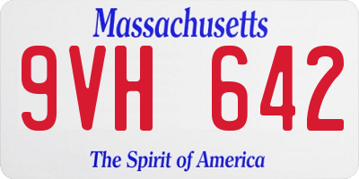 MA license plate 9VH642