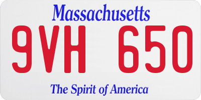 MA license plate 9VH650