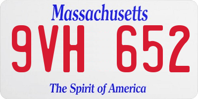 MA license plate 9VH652