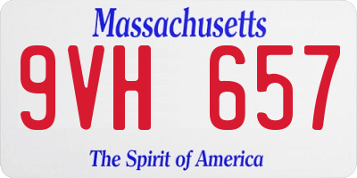 MA license plate 9VH657