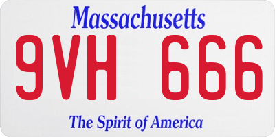 MA license plate 9VH666