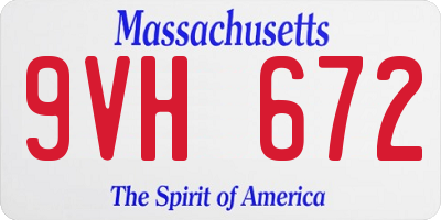 MA license plate 9VH672