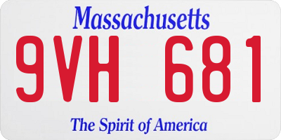 MA license plate 9VH681