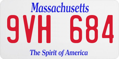 MA license plate 9VH684