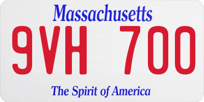 MA license plate 9VH700