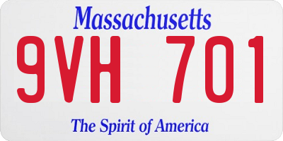 MA license plate 9VH701