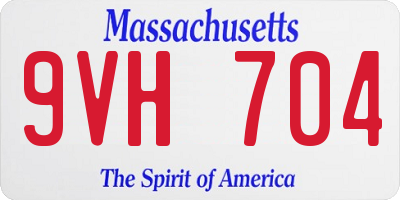 MA license plate 9VH704