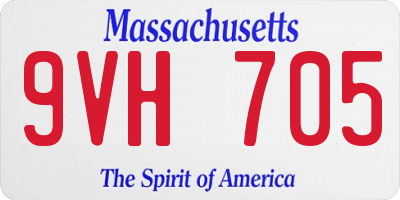 MA license plate 9VH705