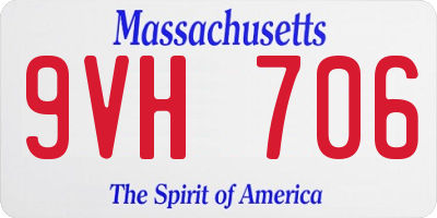 MA license plate 9VH706