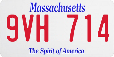 MA license plate 9VH714
