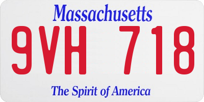 MA license plate 9VH718