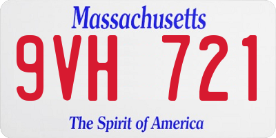 MA license plate 9VH721